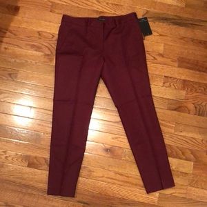 NEW Zara Slim Burgundy Cigarette pants Size M